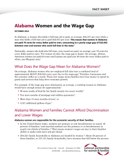 Alabama Women and the Wage Gap
