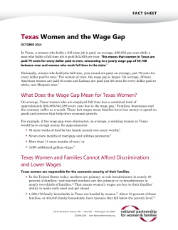 Texas Women and the Wage Gap