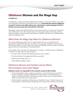 Oklahoma Women and the Wage Gap