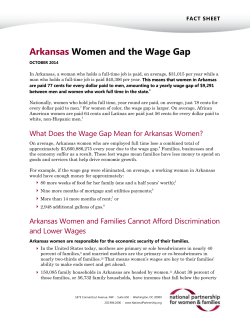 Arkansas Women and the Wage Gap