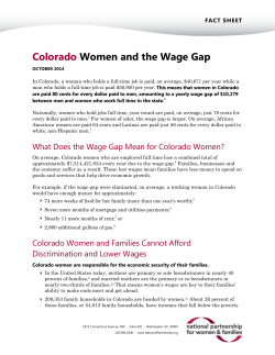 Colorado Women and the Wage Gap