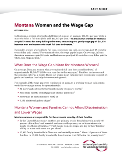 Montana Women and the Wage Gap