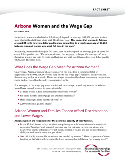 Arizona Women and the Wage Gap
