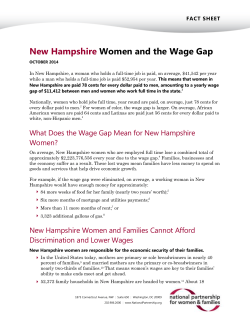 New Hampshire Women and the Wage Gap