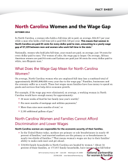 North Carolina Women and the Wage Gap
