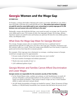 Georgia Women and the Wage Gap