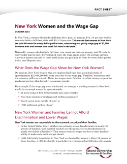 New York Women and the Wage Gap