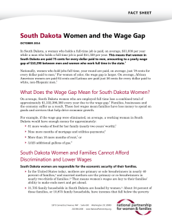 South Dakota Women and the Wage Gap