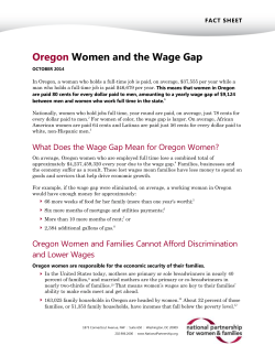 Oregon Women and the Wage Gap