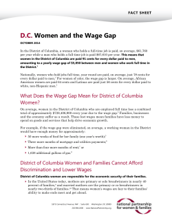 D.C. Women and the Wage Gap