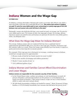 Indiana Women and the Wage Gap