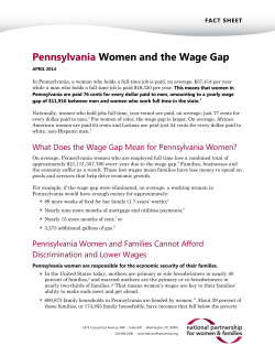 Pennsylvania Women and the Wage Gap