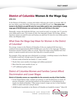 District of Columbia Women and the Wage Gap