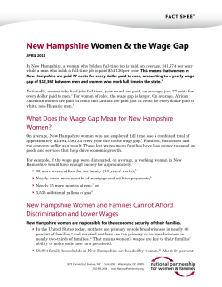 New Hampshire Women and the Wage Gap