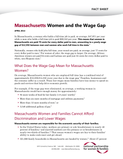 Massachusetts Women and the Wage Gap