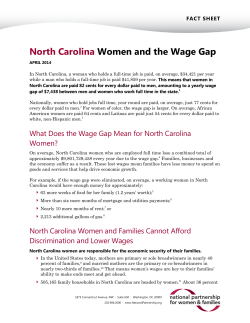 North Carolina Women and the Wage Gap