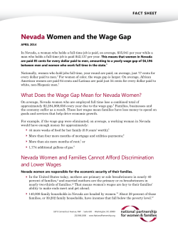 Nevada Women and the Wage Gap