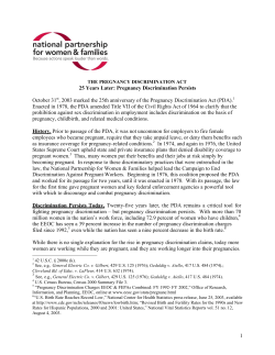 The Pregnancy Discrimination Act: 25 Years Later