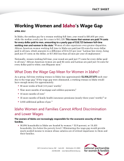 Working Women and Idaho’s Wage Gap