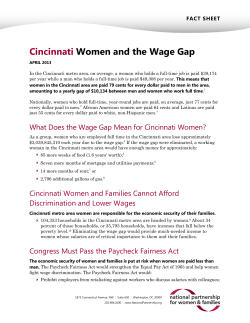 Cincinnati Women and the Wage Gap