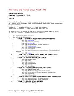 The Family and Medical Leave Act of 1993
