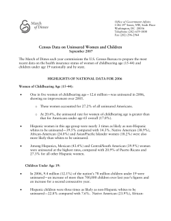 March of Dimes Report: Census Data on Uninsured Women and Children