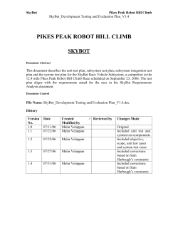 SkyBot Development Testing and Evaluation Plan