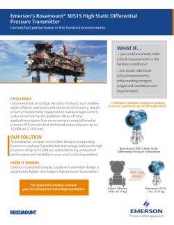 Emerson&rsquo;s Rosemount&reg; 3051S High Static Differential Pressure Transmitter