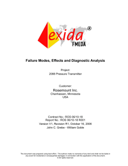 FMEDA Report: 2088 Pressure Transmitter