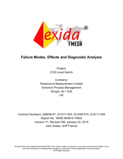 FMEDA Report: Rosemount 2120 Vibrating Fork Liquid Level Switch