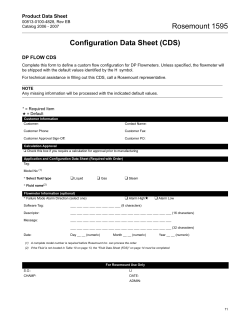 Configuration Data Sheet: Rosemount 1595