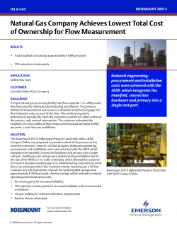 Proven Result: Natural Gas Company Achieves Lowest Total Cost of Ownership for Flow Measurement