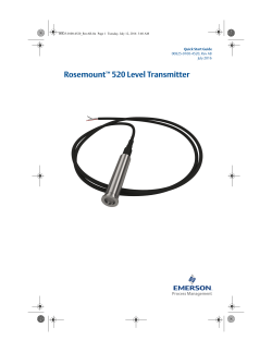Quick Start Guide: Rosemount™ 520 Level Transmitter