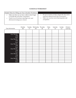Schedule Worksheet