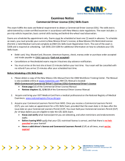 CDL Skills Examinee Notice and Registration Form