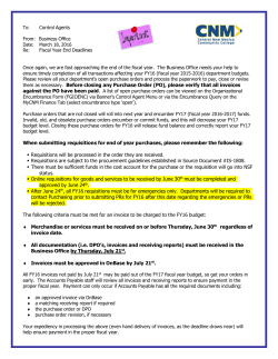 2016 Fiscal Year End Memo