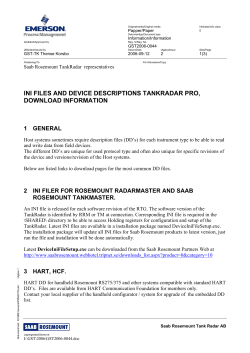 Information about Ini-files and Device Descriptions for TankRadar Pro