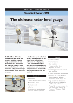 RTG 40B - The Ultimate Radar Level Gauge - TankRadar Pro Flier