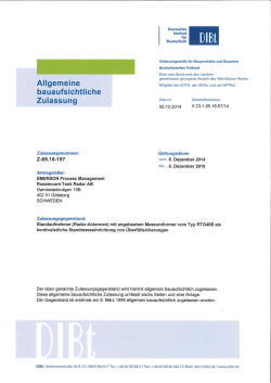 Pro DIBt WHG - T&Uuml;V overfill protection certification