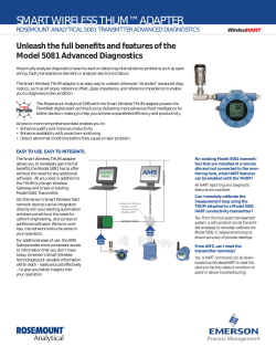 Rosemount Analytical 5081 Transmitters Advanced Diagnostics