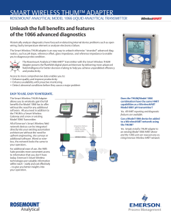 Rosemount Analytical 1066 Transmitter Advanced Diagnostics