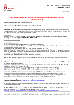 Resum convocat ria 2012