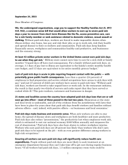 Healthy Families Act Health Letter 9 10 15