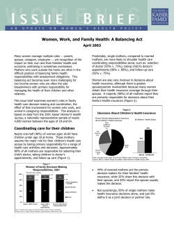 Women, Work, and Family Health: A Balancing Act