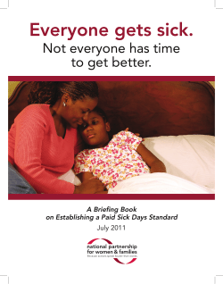 Briefing Book on Establishing a Paid Sick Days Standard