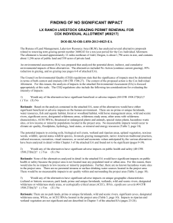 Environmental Assessment,Finding of No Significant Impact