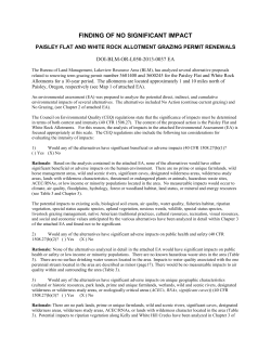 Environmental Assessment,Finding of No Significant Impact