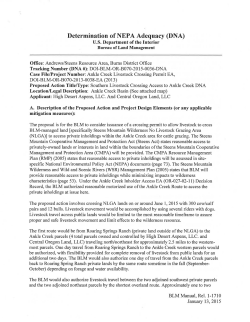 Determination of NEPA Adequacy