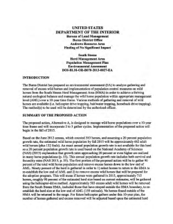 Signed Finding of No Significant Impact