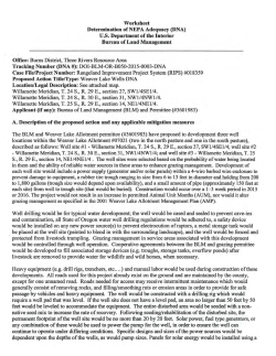 Determination of NEPA Adequacy